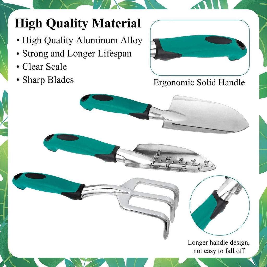 topjuju 7 Pcs Gardening Tools Set, Gardening Hand Tools with Rust-Proof,Stainless Steel,High Quality Aluminum Alloy Material, Gardening Supp - Image 3