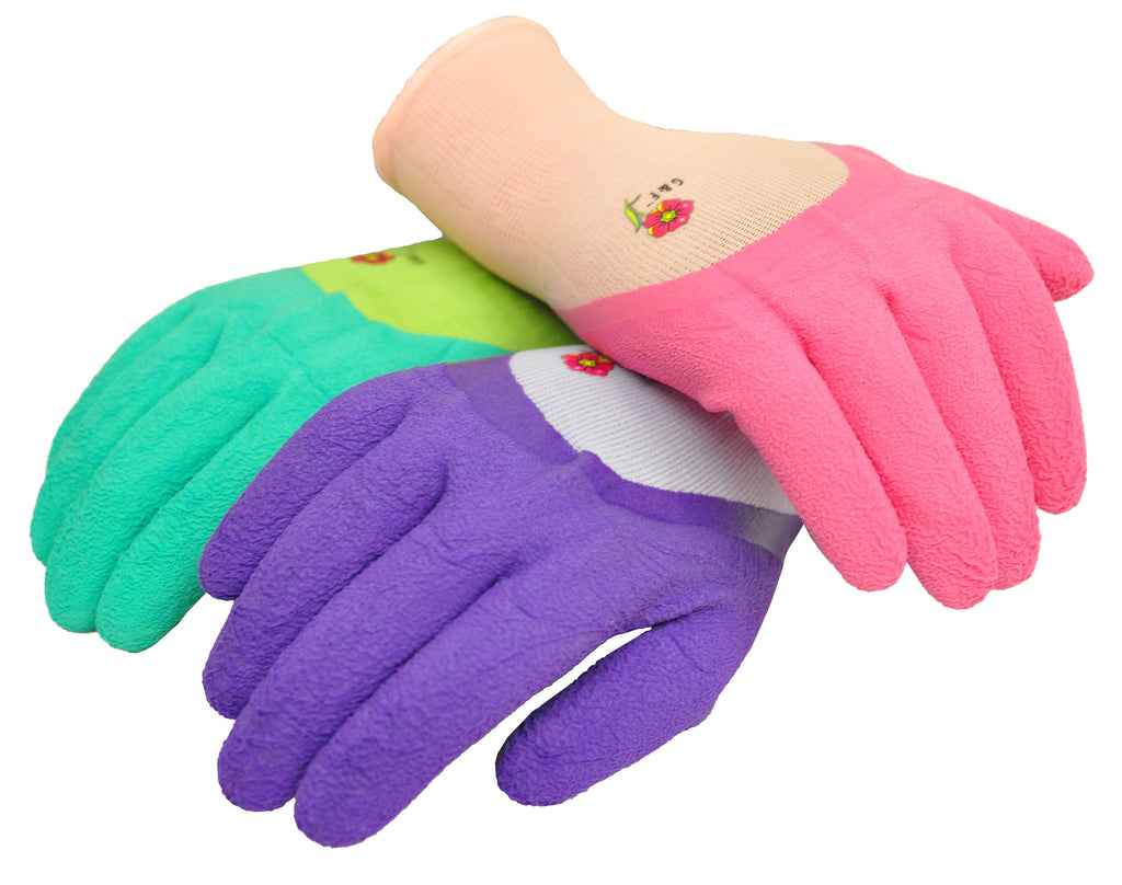 G & F Products Gloves Green Two-Tone Waterproof Micro Foam Nylon Latex Coated Gardening Gloves with Texture Grip 3 Pairs - Image 5