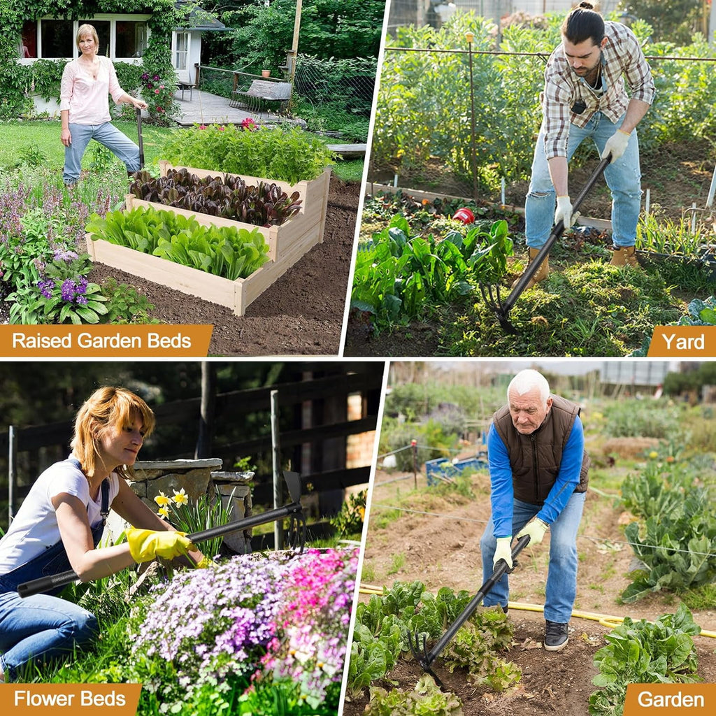 Weeding Tool, Hoe Cultivator 2 in 1 Garden Tools, 31 inch Weeder Hand Tiller Weeding Rake for Yard Lawn Gardening Dig... - Image 3