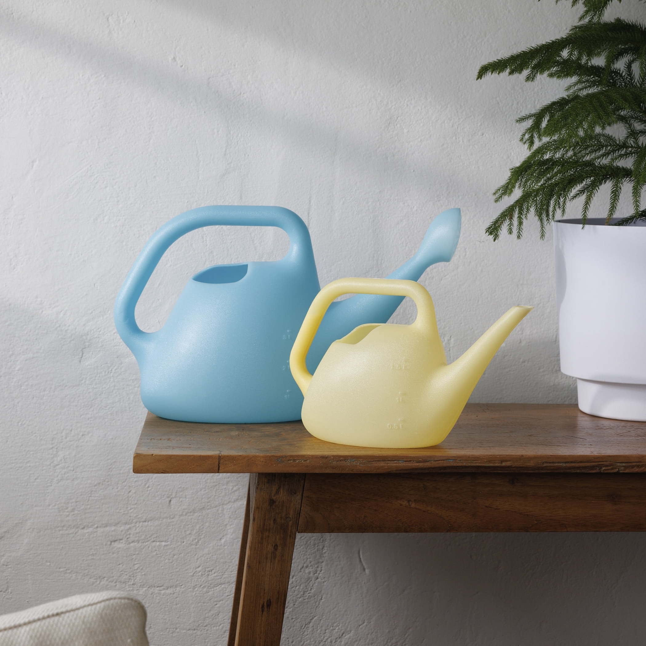 Translucent Plastic Watering Can: 1 Gallon, Indoor/Outdoor with Loop Handle, Bluebet - Image 5
