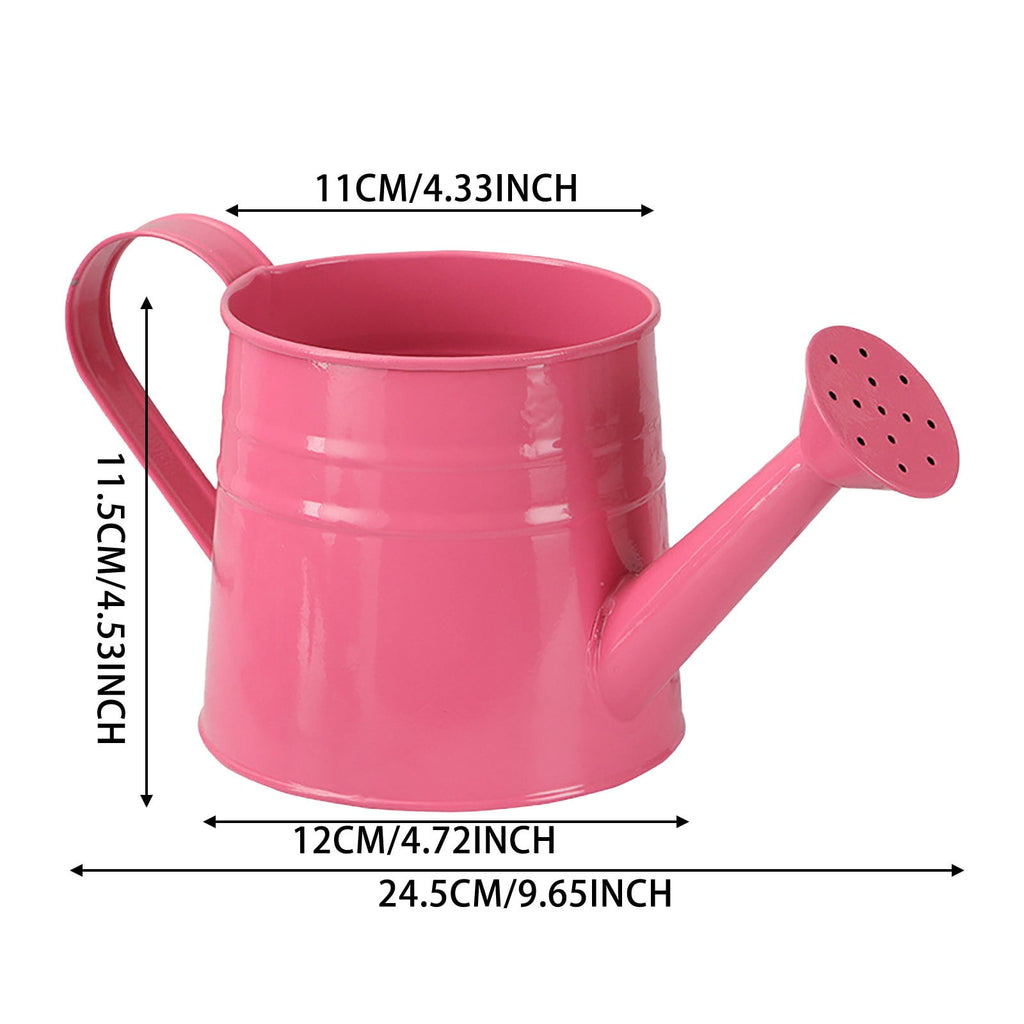 Loetky 4L Galvanized Metal Watering Can for Outdoor Garden Plants, Pink Large Capacity Watering Pot with Long Spout & Ergonomic Handle - Image 3