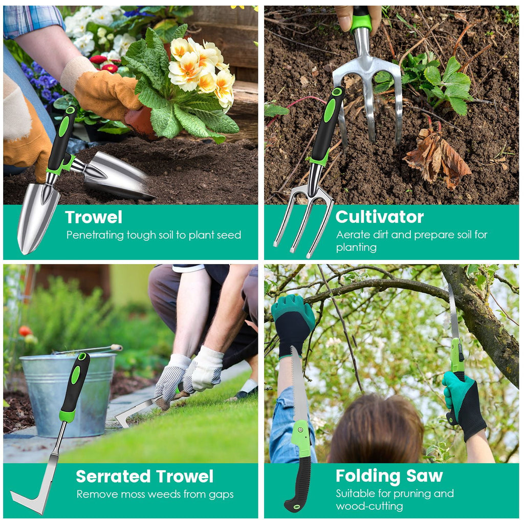 13Pcs Gardening Tool Set Heavy Duty Aluminum Alloy Garden Tool Set with Bag for Plant Gardening - Image 6