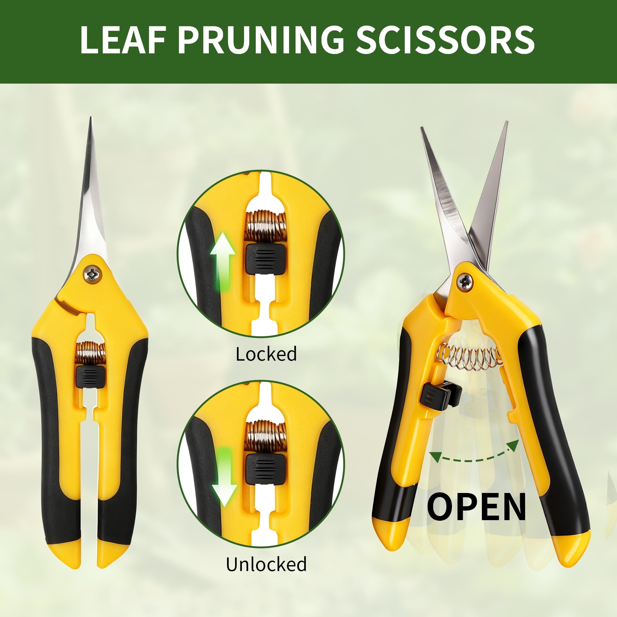 Qissep 3 Pack Garden Pruning Shears, Stainless Steel Pruning Shears for Gardening, Garden Hand Tools Set,Multicolor - Image 3