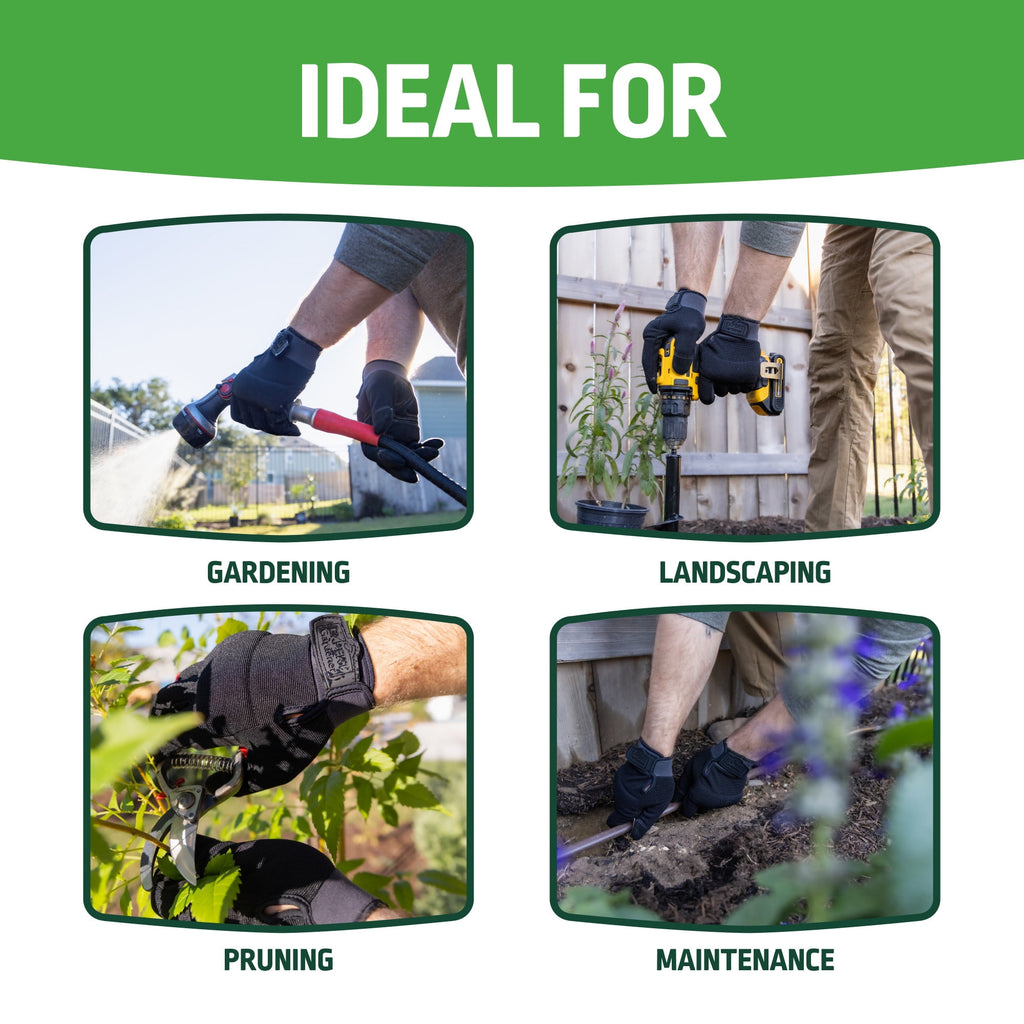 Mens Moisture Wicking Synthetic Leather Gardening Gloves, Size M - Image 5