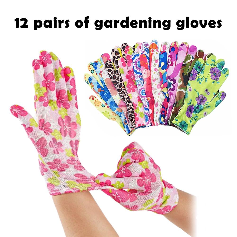 Random Color 12 Pair of Gardening Gloves, Breathable Flower Coated Women Work Gloves, Garden Gloves for Women - Image 5