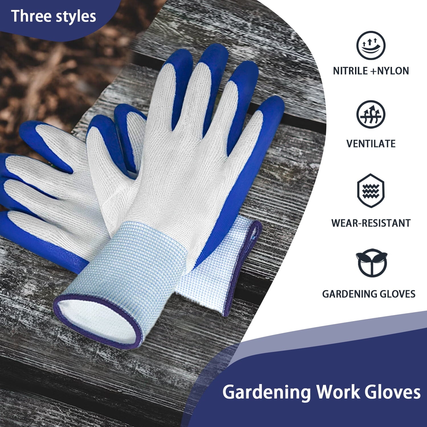 36 Pairs Gardening Work Gloves Bulk for Men Women, Breathable Nitrile Rubber Coated Garden Gloves for Gardening, 9.1 ... - Image 3