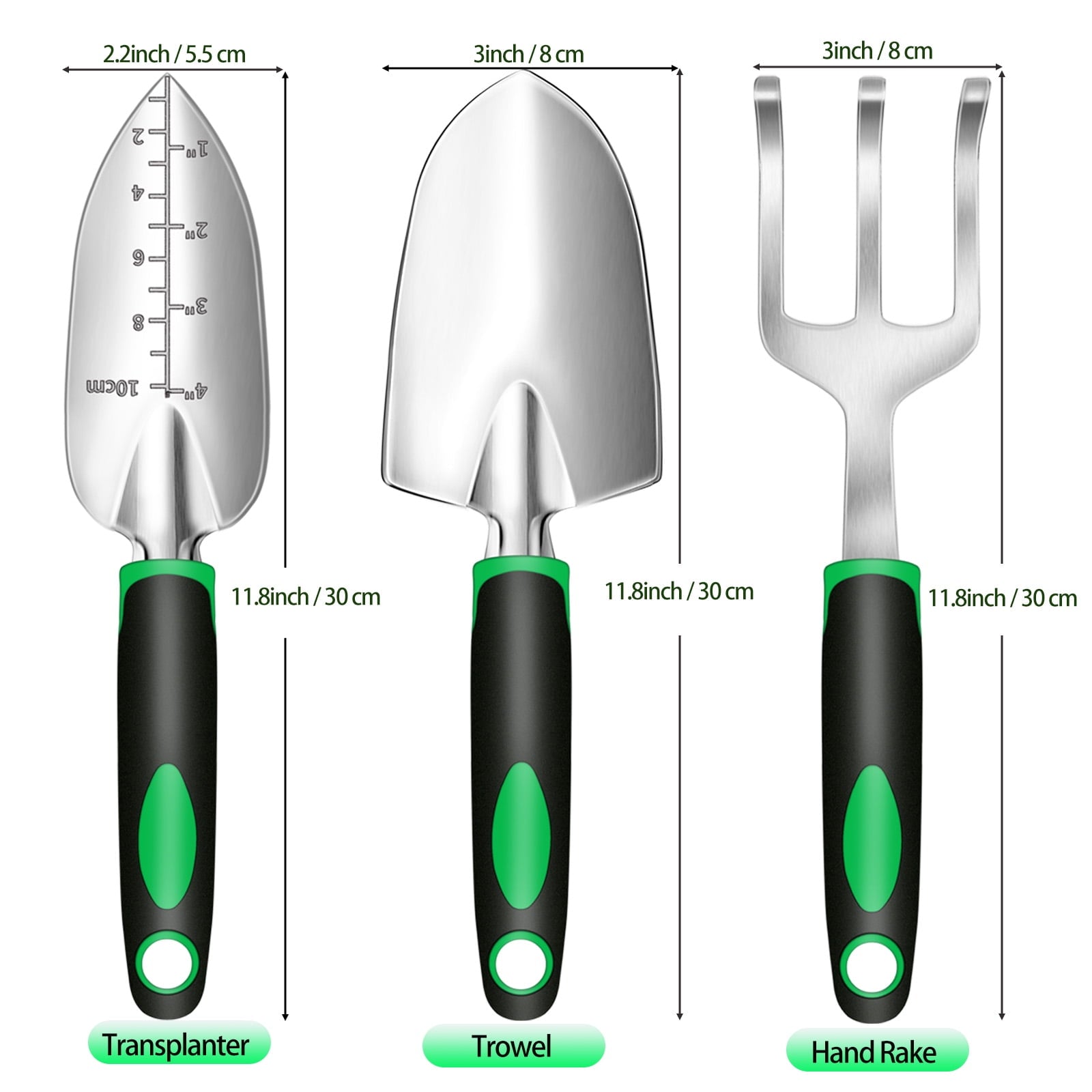 3 Pieces Garden Tool Set, Heavy Duty Gardening Tools Kit with Plant Gro, Gardening Gifts for Women and Men,No-Rust,No... - Image 2