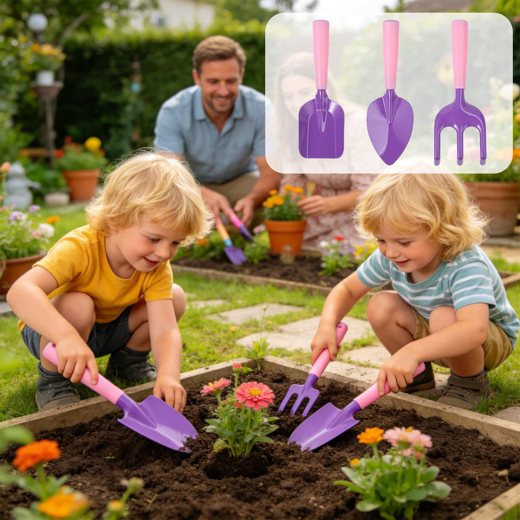 Children's Gardening Tools Set, Colorful Ergonomic Small Shovel Rake, Iron Rust-Proof Hand Tools for Flowers Planting... - Image 4