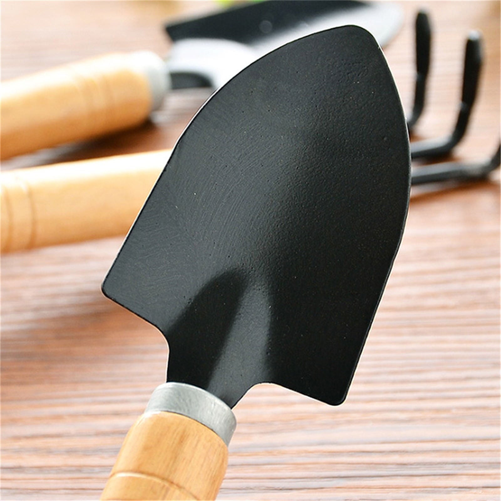 3-piece Set Garden Tool Set with Wooden Handle Shovel Rake and Spade for Potted Flowers Planting and Succulent Care i... - Image 3