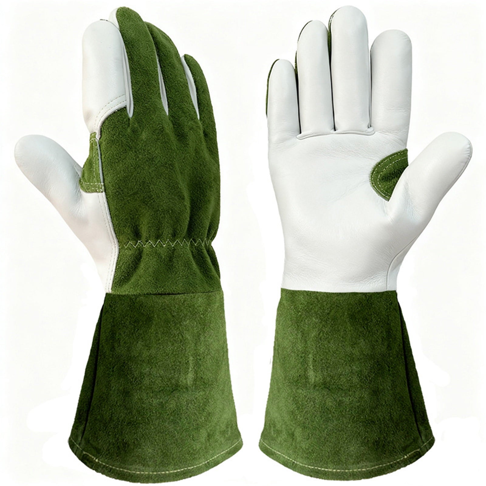 Gardening Gloves Leather Rose Pruning Gauntlet Long Sleeve Thorn Proof Hand Protection for Cactus Blackberry Trimming... - Image 2