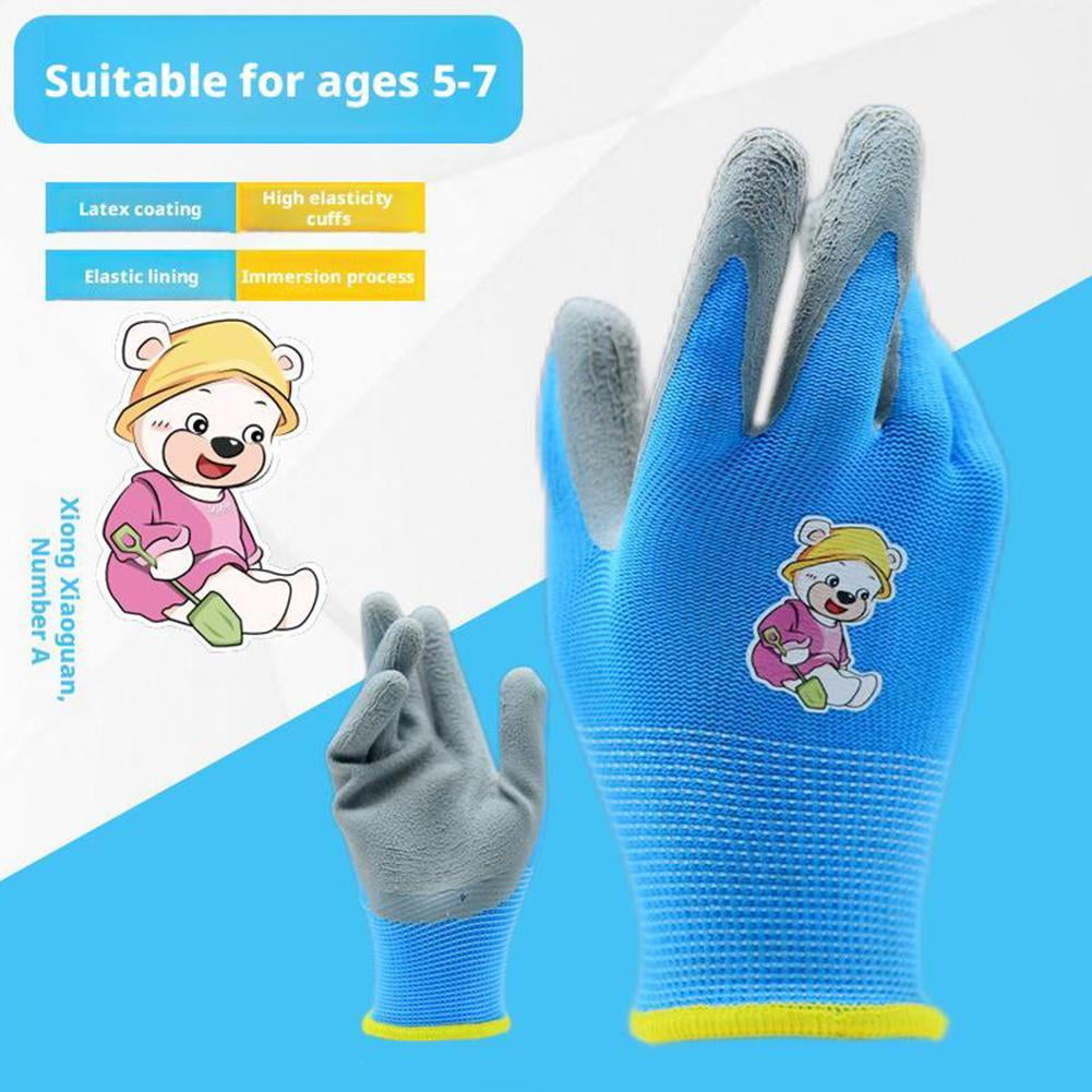 DTREELS Kids Gardening Gloves,Children Grippy Rubber Coated Garden Work Gloves Yard Youth, For Toddlers, Gloves Work - Image 2