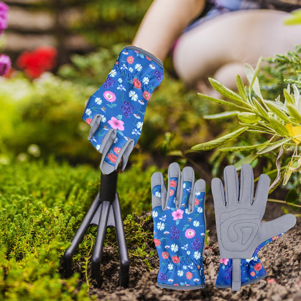 LKWLPD Gardening Gloves Women Men Leather Garden Gloves Thorn Proof Outdoor Protective Working Gloves with Grip for Weeding, One Size Fits M - Image 2