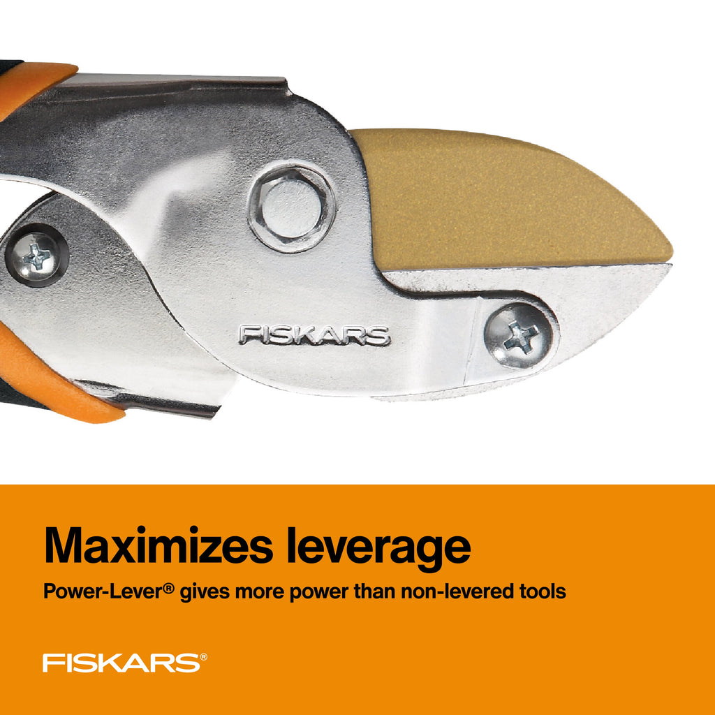 8" Titanium Anvil Pruner, Black and Orange - Image 2
