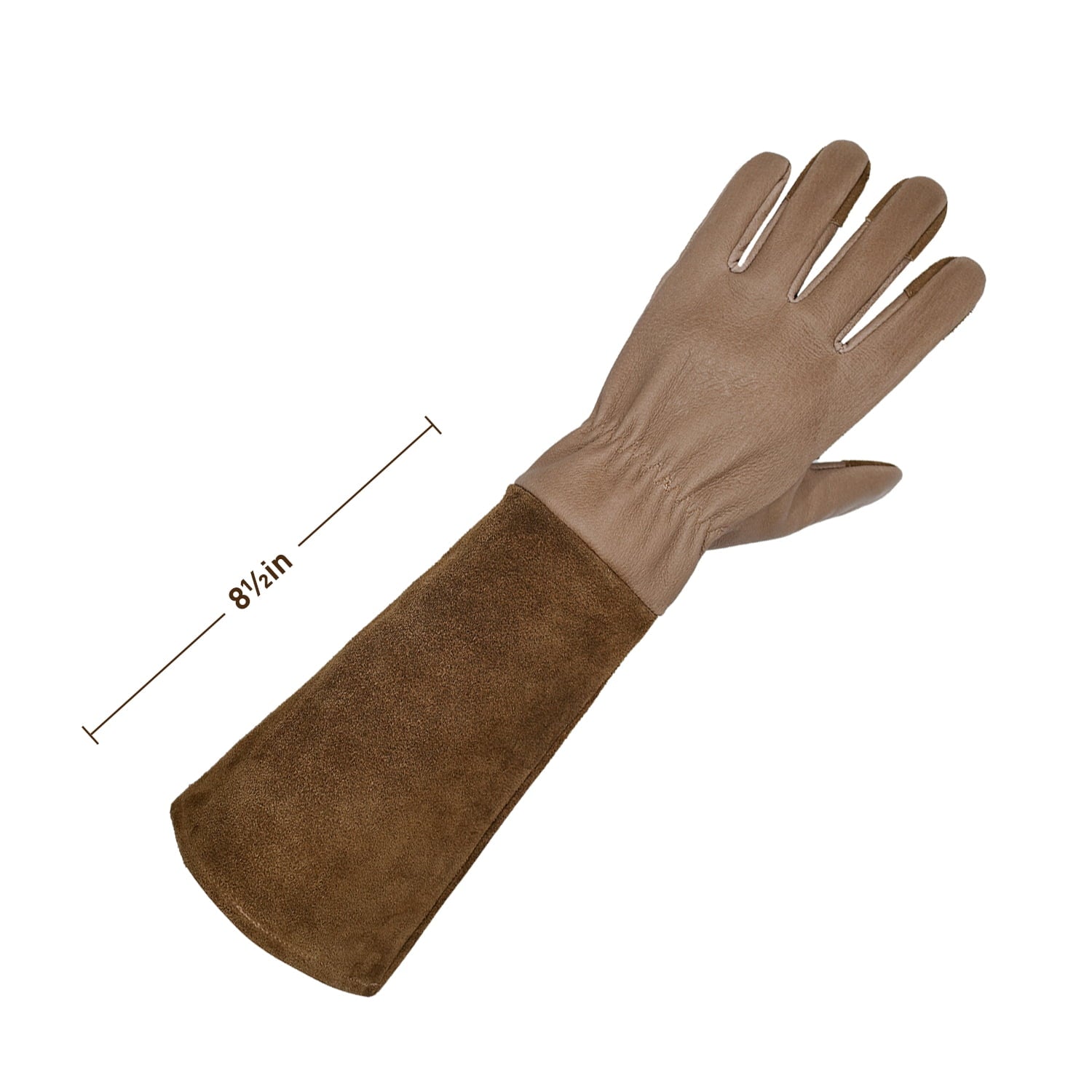 Pruning Gloves Long for Men & Women, Pigskin Leather Rose Gardening Gloves, Medium, Brown - Image 2
