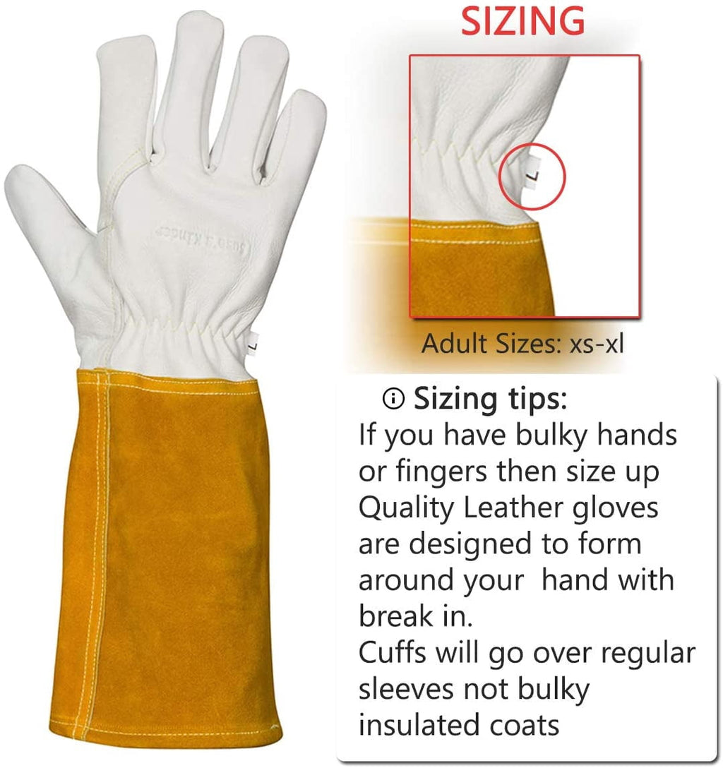 Gardening Gloves XXL Leather with Kevlar Lining, Thorn Proof Rose Pruning Protection (XXL) - Image 2