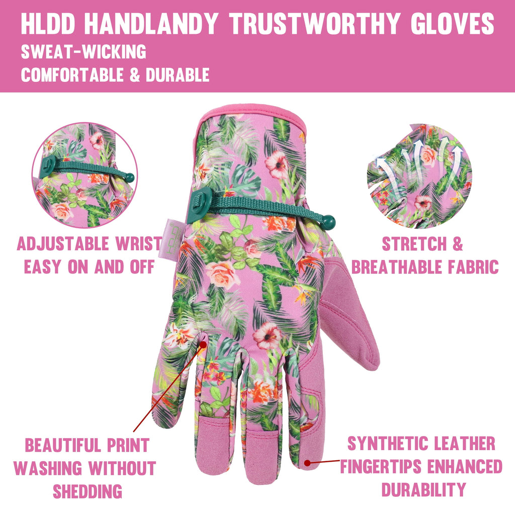 Work Gloves for Women and Ladies, Leather Gardening Gloves Flexible Mechanic Working Gloves - Image 4