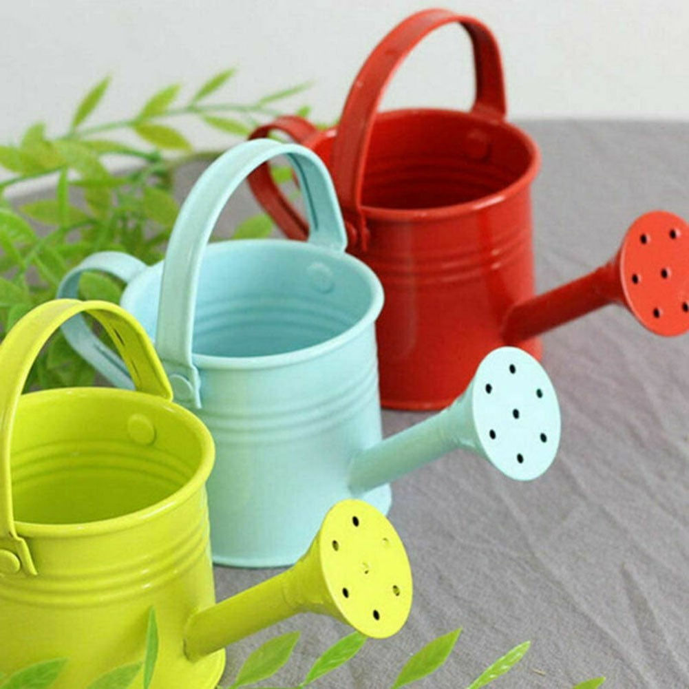 CHENGSI Garden Watering Can Metal Long Spout Sprinkler Pot Indoor Outdoor Plant Flower Kettle Sprayer 7cm Height 8cm Top Diameter Light Gree - Image 4