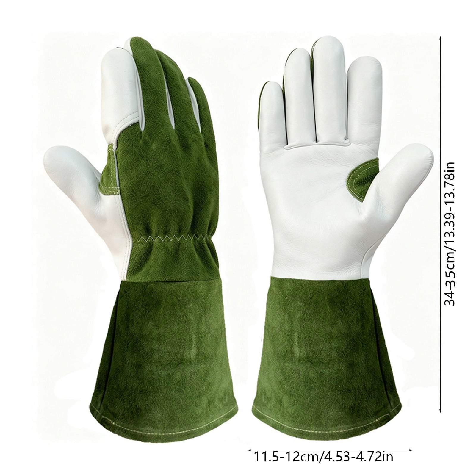 Gardening Gloves Leather Rose Pruning Gauntlet Long Sleeve Thorn Proof Hand Protection for Cactus Blackberry Trimming... - Image 3