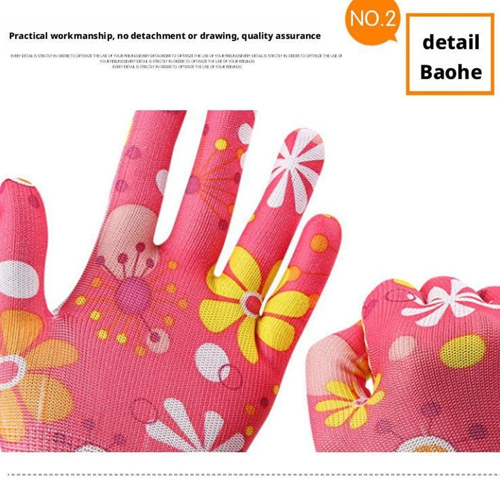 12 Pairs Gardening Gloves for Women, Breathable Coated Work Gloves, Non-Slip Flower Print Garden Gloves for Yard, Weeding, Planting - Image 3