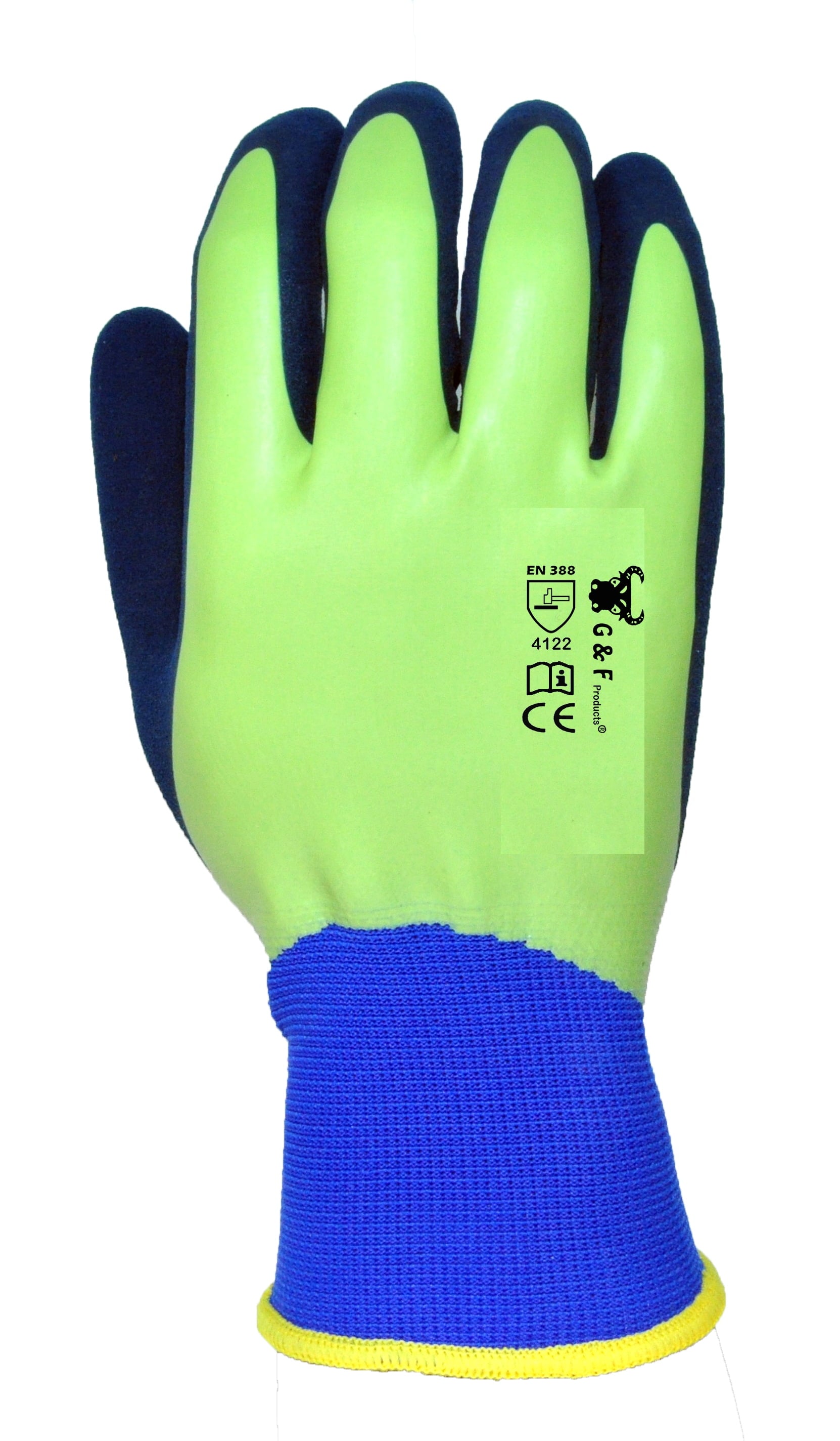 Men's XLarge Blue Solid Color Waterproof Gardening Gloves, (6 Pairs) - Image 5