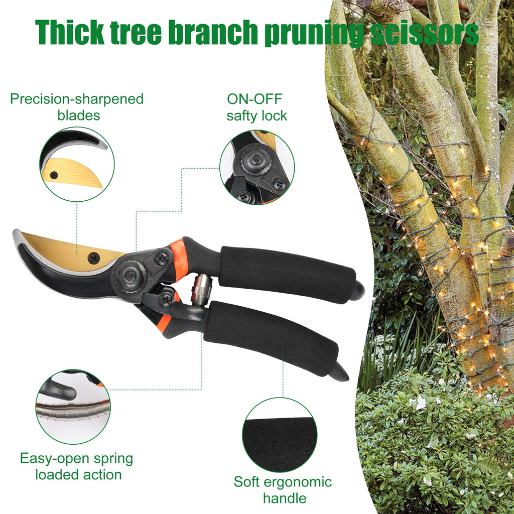 4 Pack Garden Pruning Shears,Stainless Steel Garden Shears,Tree Trimmers Secateurs,Garden Hand Tools Set,Multicolor - Image 2