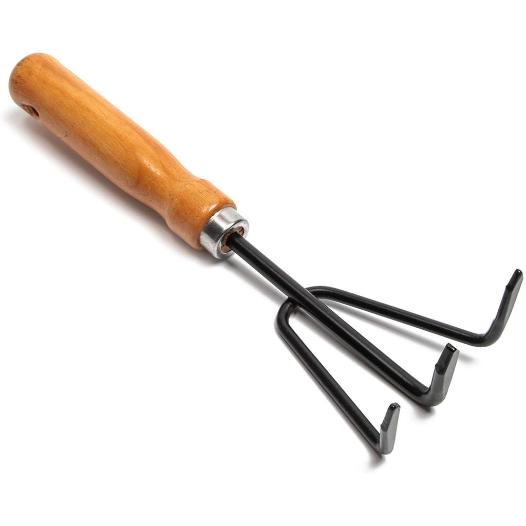 Clearance Set Black Iron Gardening Tools Set with Mango Wood Handle - Mini Hand Trowel, Transplanter, Hand Rake Cultivator - Image 2