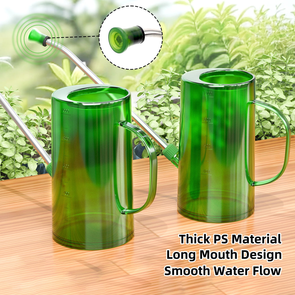 Small Watering Can, Watering Can for Indoor Plants/Succulents/Flowers, Long Spout Watering Can with Sprinkler Head, 1L - Image 2