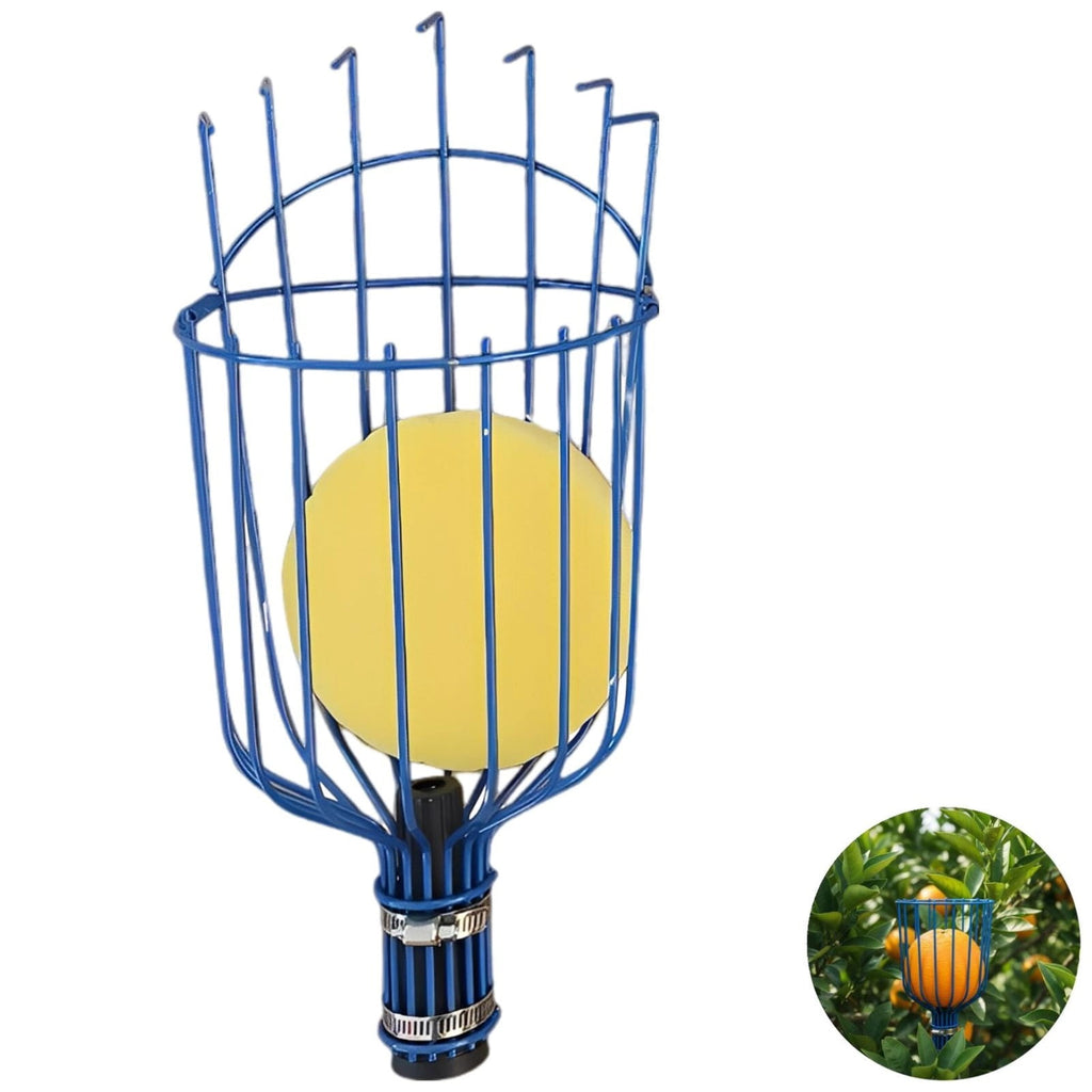 Fruit Picker with 4-Section 5.2 ft / 1.6 m Assembly Pole, 5.5 in / 14 cm Basket, Adjustable Fruits Picker Catcher Tool for, Orange, and More - Image 3