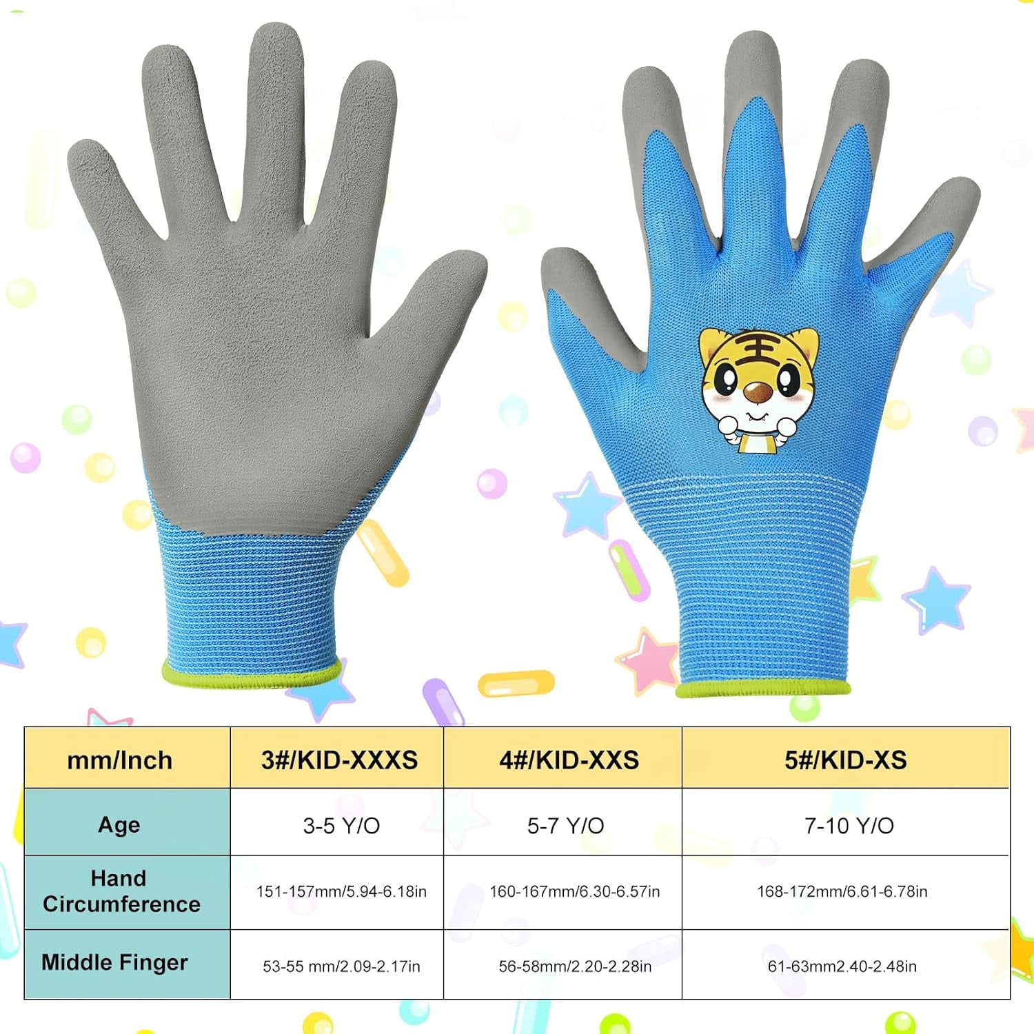 YSTDHL Kids Gardening Gloves, 3-Pack Gardening and DIY Gloves, Non-Slip Breathable Comfortable Safety Kids Gardening Gloves for 5-7 Years Ol - Image 2