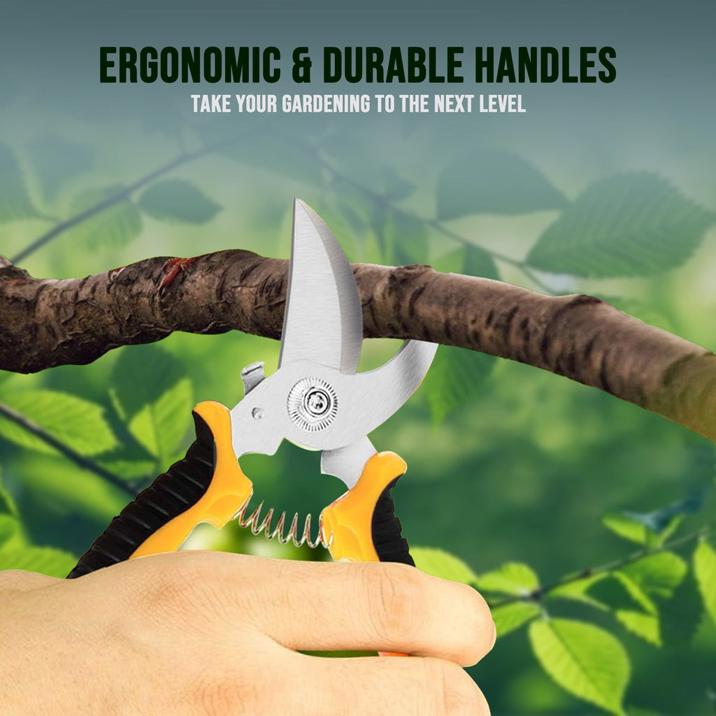 PortableOut Plant Pruning Shears, Stainless Steel Garden Pruner Scissors, Bypass Clippers (3 Pack) - Image 3