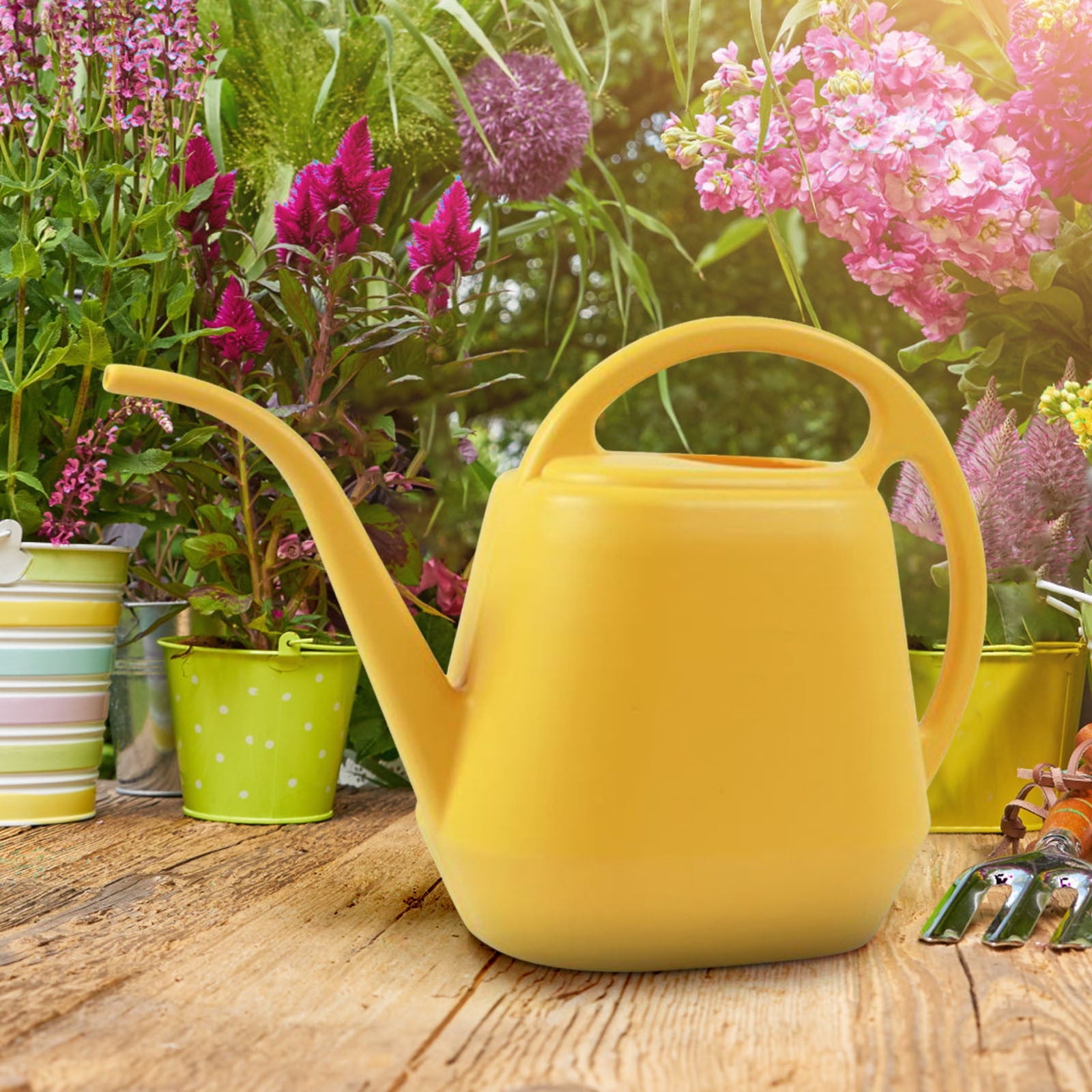 Plant Watering Can Watering Can 1 Gallon Long Spout Watering Can Flower Patterns Indoor Watering Can With Handle Plas... - Image 4