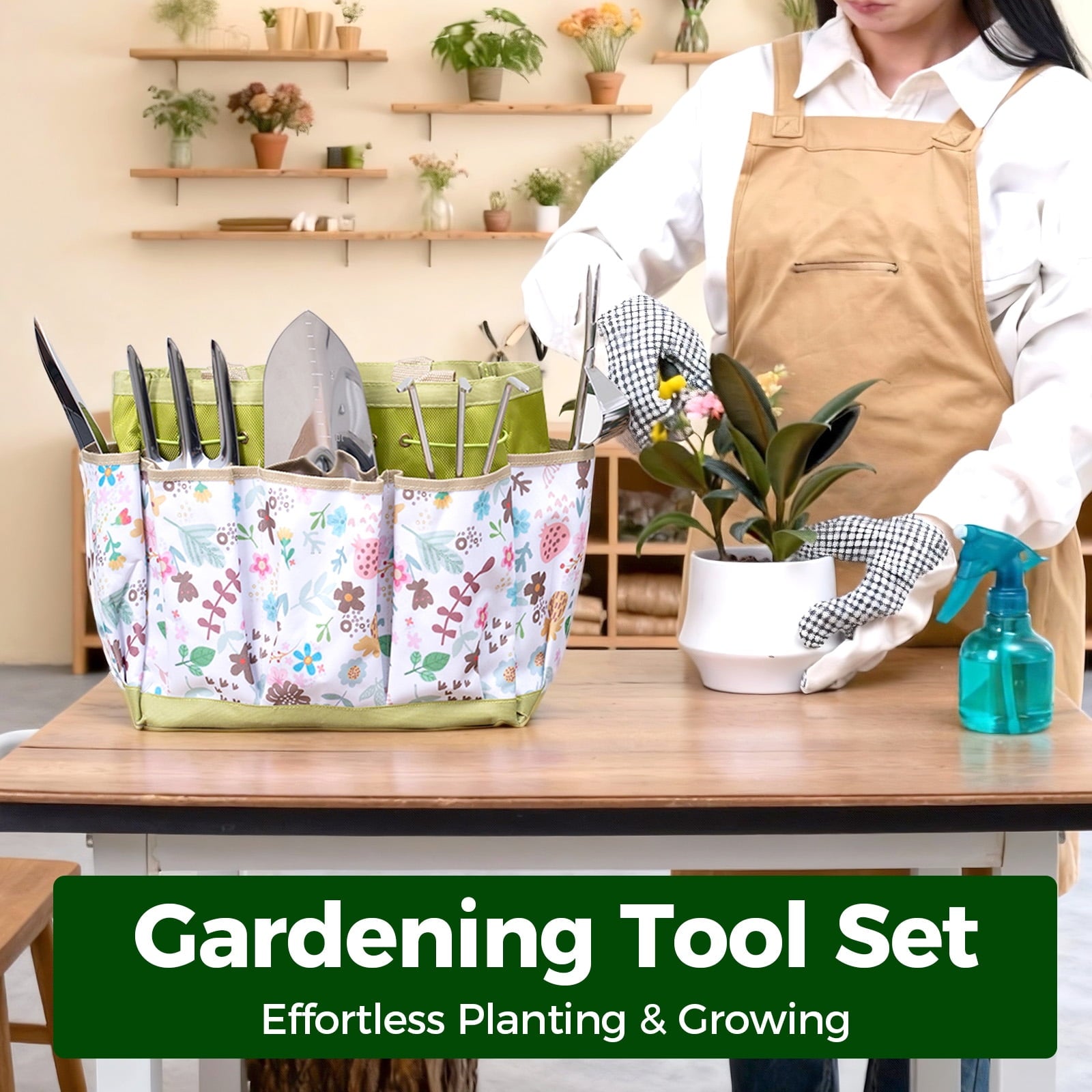 9-Piece Gardening Tools Set with Heavy Duty Rust-Proof Stainless Steel and Organizer Ideal Garden Gift for Women & Me... - Image 2