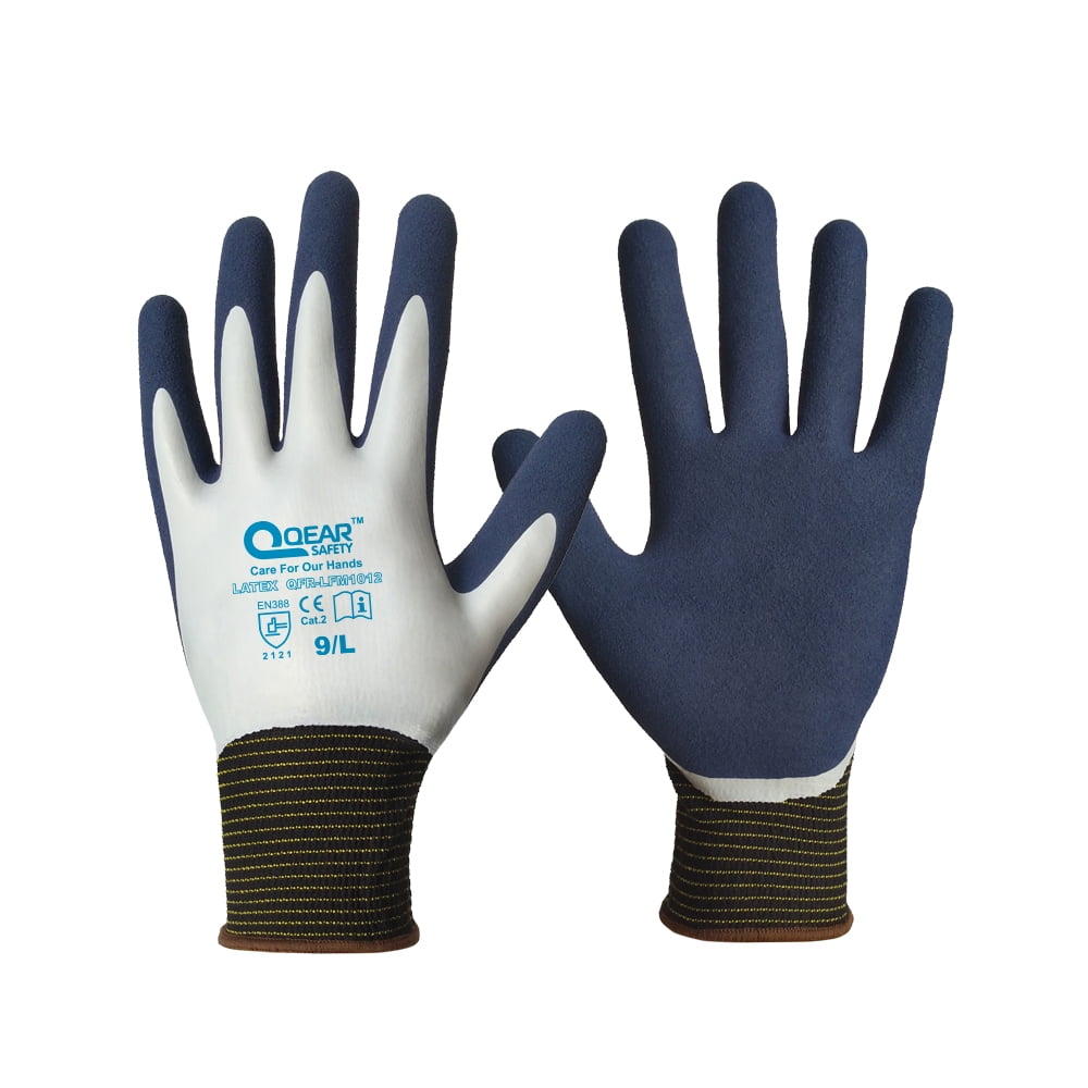 Gardening Work Glove, Latex Rubber Fully Coated, Knitted Liner, Flexible, Water/Mud Proof For Palm and Back, Anti-Sli... - Image 2