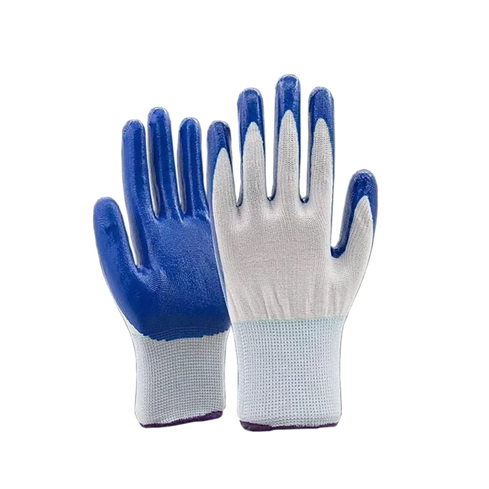 1 Pair Gardening Work Gloves Bulk for Men Women, Breathable Rubber Coated Garden Gloves for Construction,Blue - Image 2