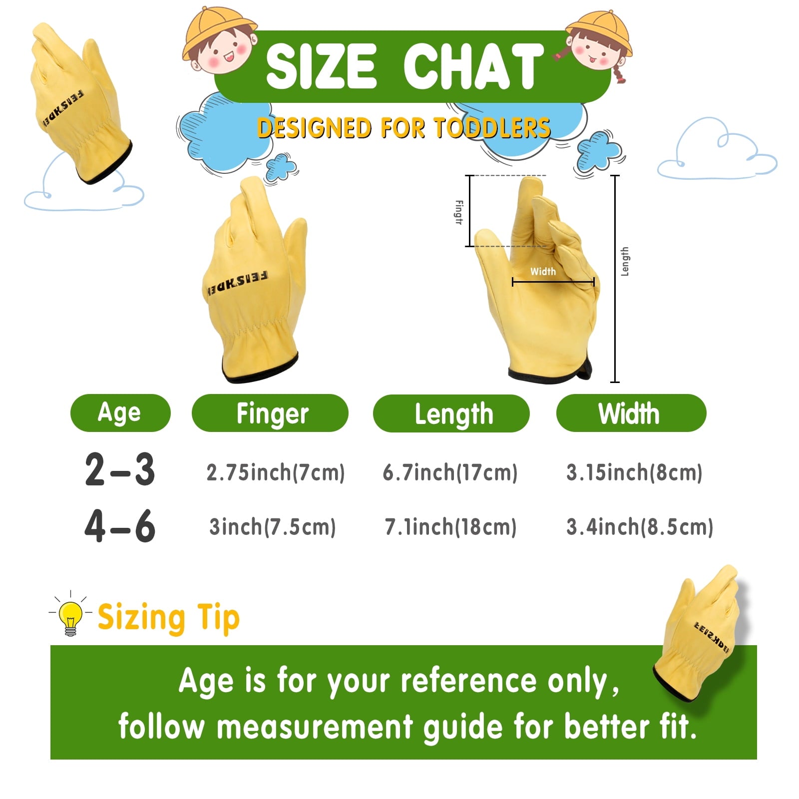 Kids Gardening Gloves - Genuine Leather, Breathable Safety Gloves for Children's Yard Work & Outdoor Play(Medium, Age... - Image 3