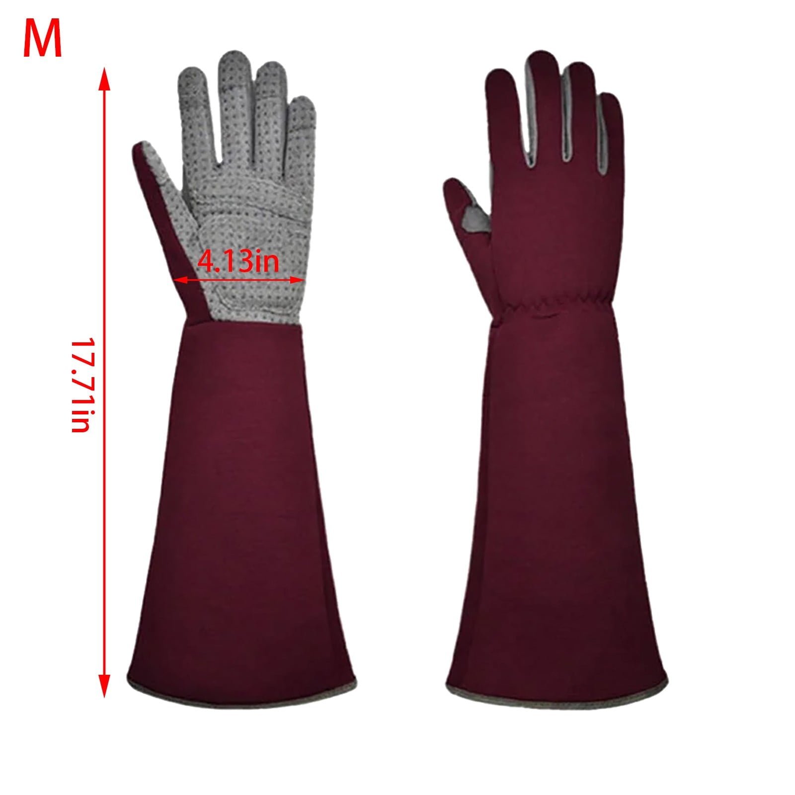 Wine Red Thorn-Resistant Gardening Gloves, Flexible Long-Sleeve Arm Protection with Grip Tech Palms - Heavy-Duty Yard... - Image 2