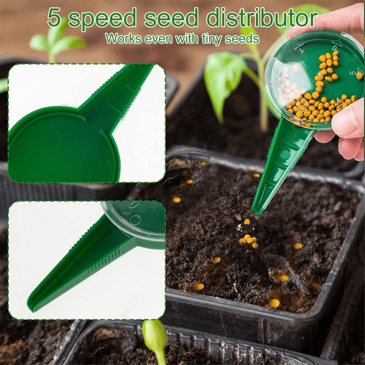 6Pcs Mini Sowing Seed Dispenser, Seed Planter Tool,Handheld Seed Planter,Seed Sower Tool,Hand Seed Spreader,Garden Seed - Image 3