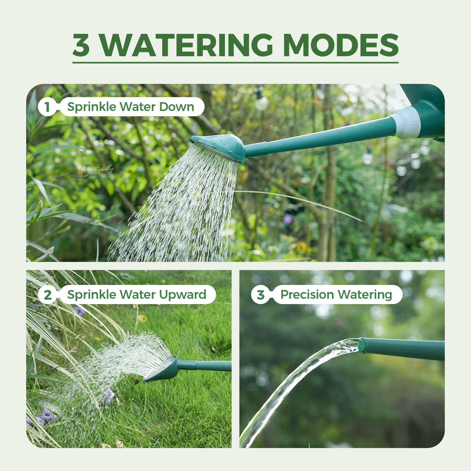 Watering Can 2 Gallon Plastic Watering Can Outdoor for Garden Flower Long Spout Water Can for Indoor Plants Gardening(Deep Green) - Image 2