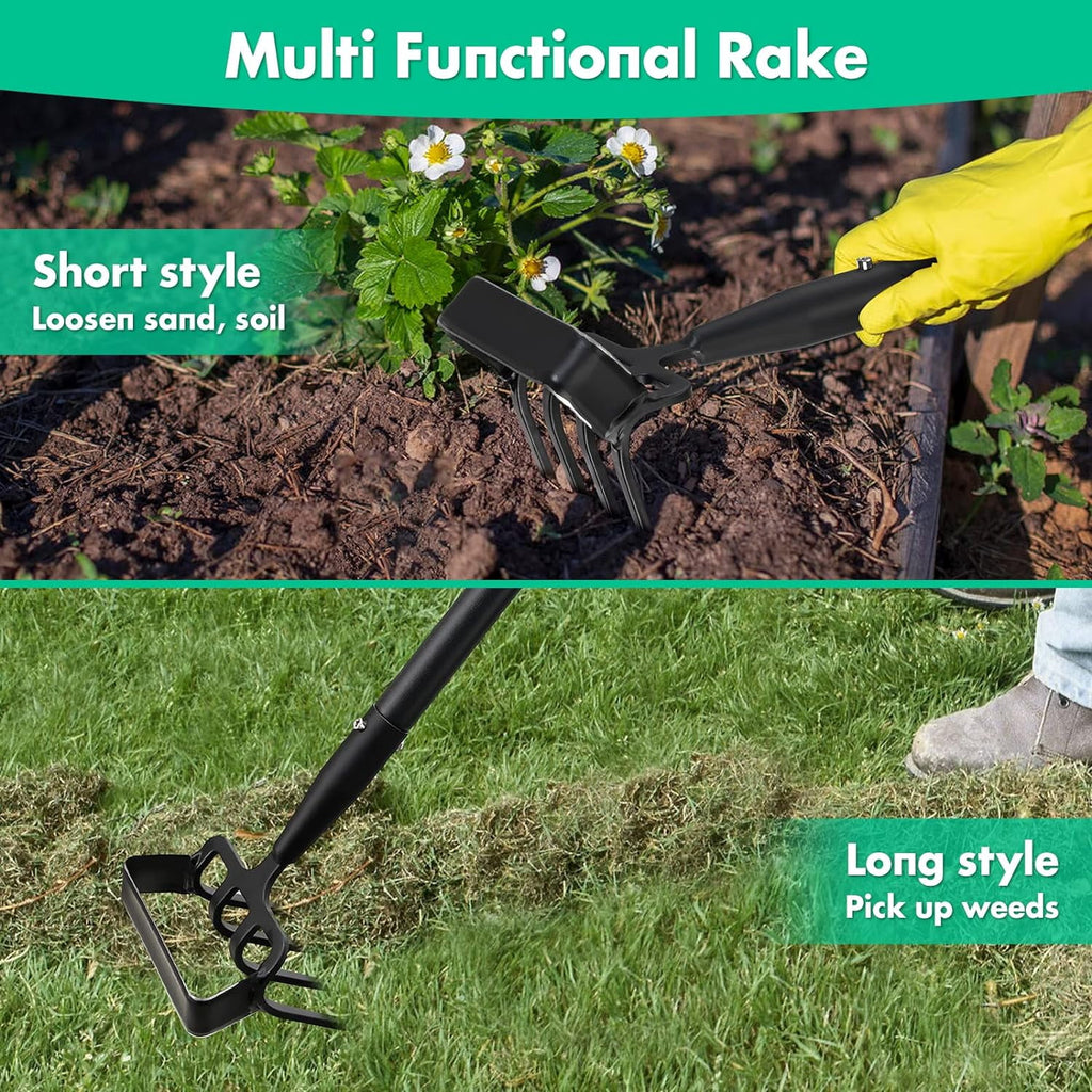 Stirrup Hoe and Cultivator, Heavy Duty Scuffle Garden Hoe with 62Inch Adjustable Handle for Weeding,Digging, Loosenin... - Image 4