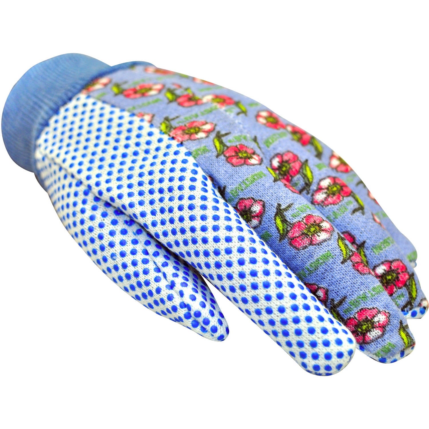 G & F 1852-3 Women Soft Jersey Garden Gloves, Women Work Gloves, 3-Pairs Green/Red/Blue per Pack - Image 3