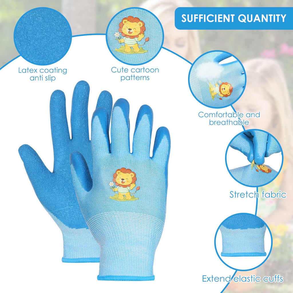 48 Pairs Kids Gardening Gloves Non Slip Children Yard Work Glove Latex Coated Garden Hand Covers for Girls Boys Toddl... - Image 4
