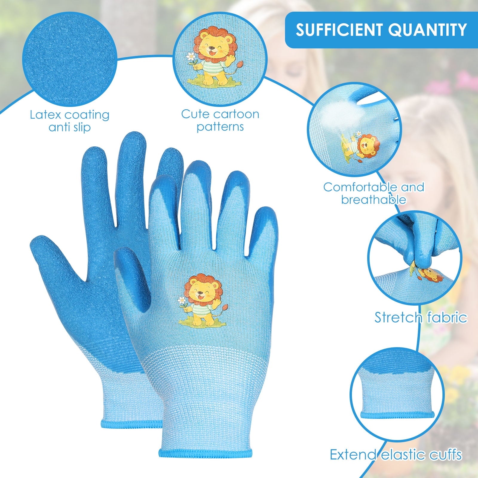 48 Pairs Kids Gardening Gloves Non Slip Children Yard Work Glove Latex Coated Garden Hand Covers for Girls Boys Toddl... - Image 4