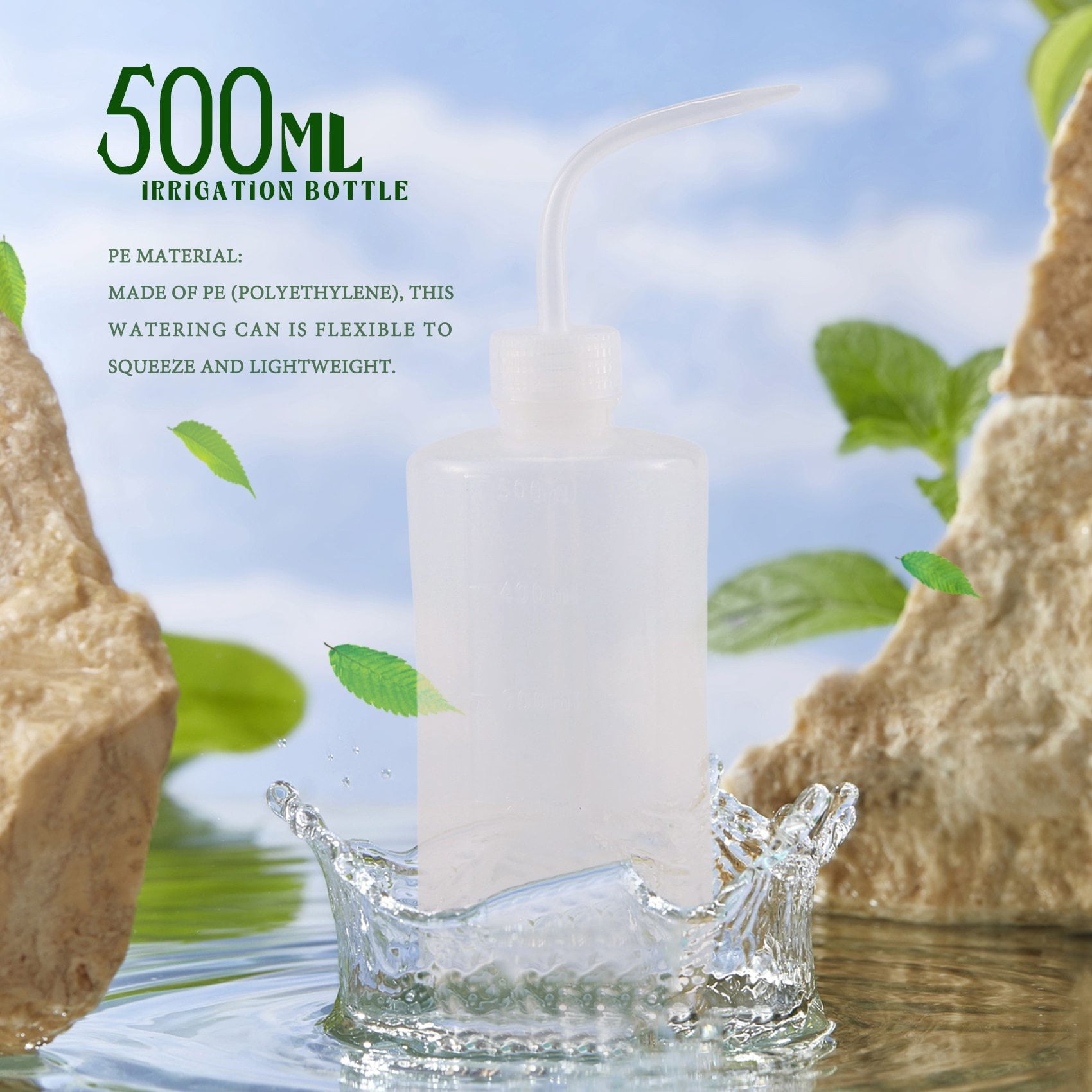 3Pcs Irrigation Bottle 500Ml 17Oz Indoor Plant Watering Can Water Squirt Plastic Rinse for Wash Tattoo - Image 2