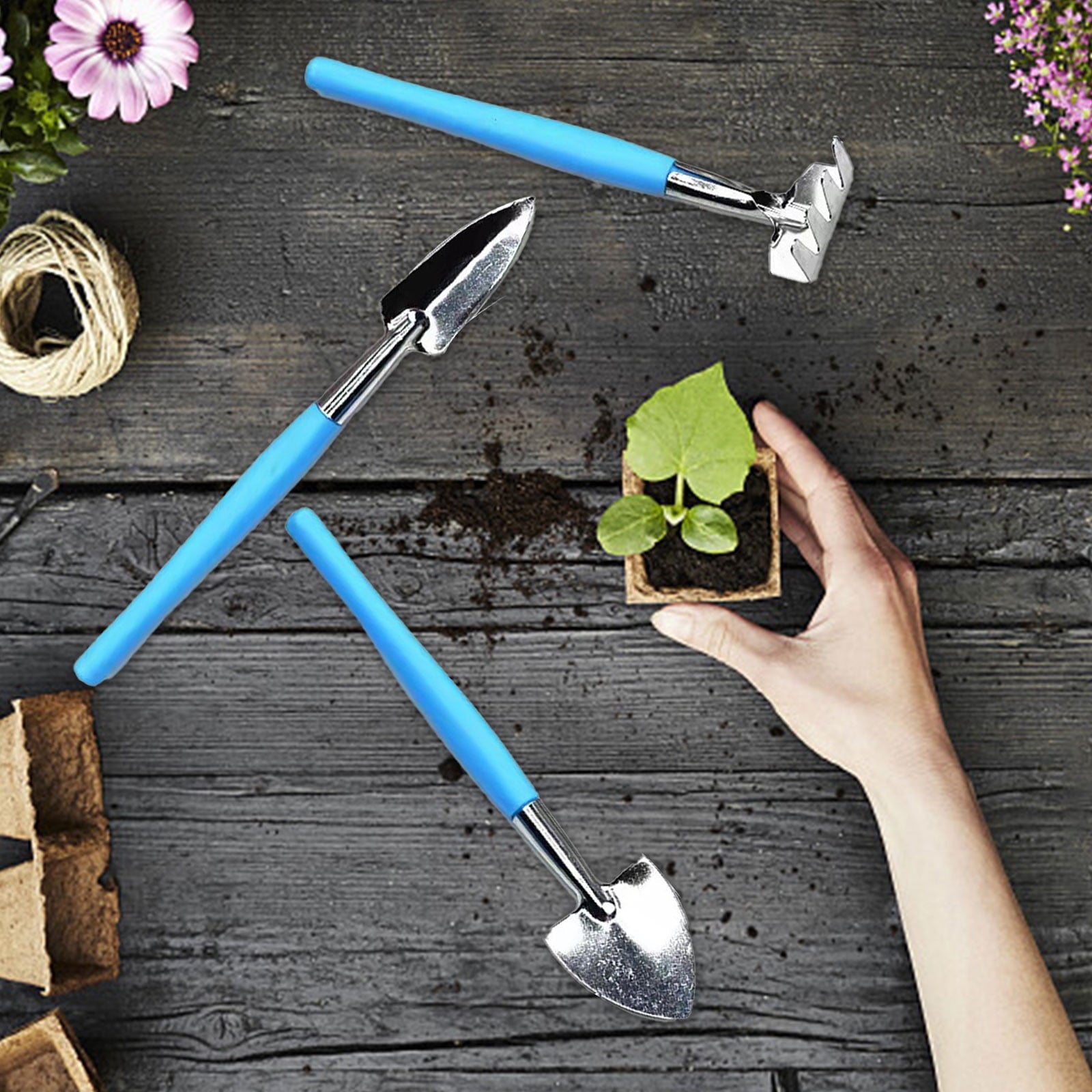 3-Piece Mini Garden Tools Set for Indoor Plants & Kids Gardening | Small Hand Tools with Wood Handle for Transplantin... - Image 6