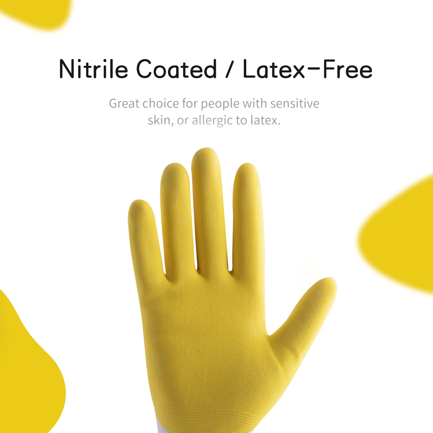 3 Pairs Women Breathable Nitrile Coated Garden Gloves Yard Work Gloves Latex Free, Medium - Image 2
