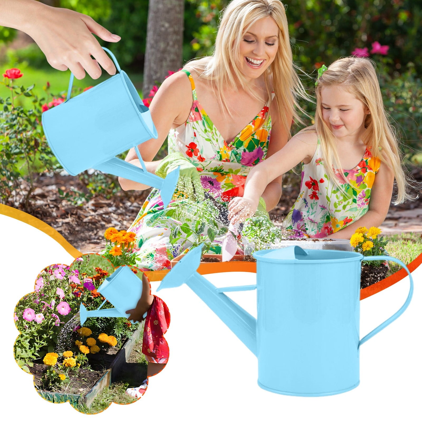 LHNFT Watering Can for Kids - Play Time or Practical Use - Childs Metal Watering Can - Small Water Can for Boys and Girls, Summer Perfect Gi - Image 3