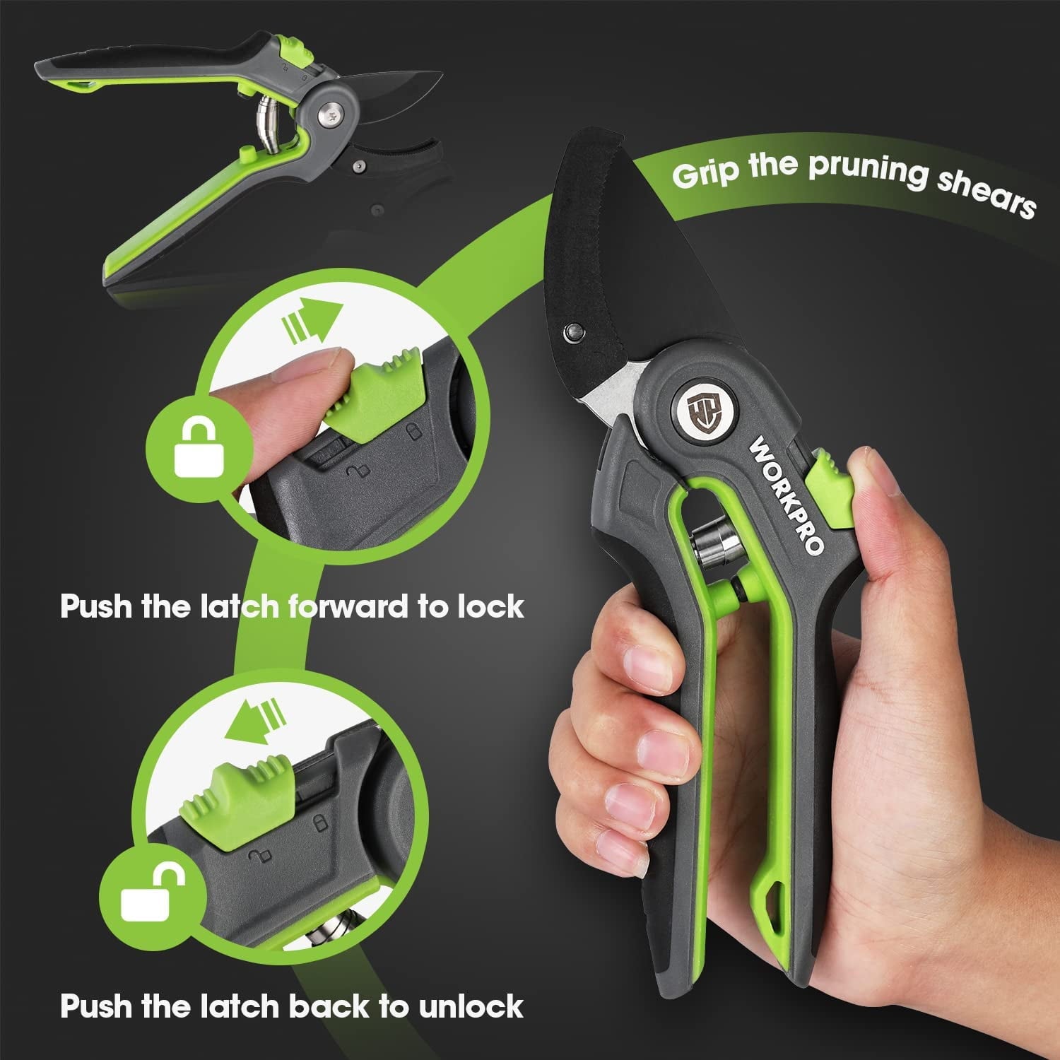 WORKPRO Anvil Pruning Shears, 8 Professional Gardening Hand Pruner with SK5 Steel Sharp Blades, Ideal Gardening Tool for Cutting and Trimmin - Image 6