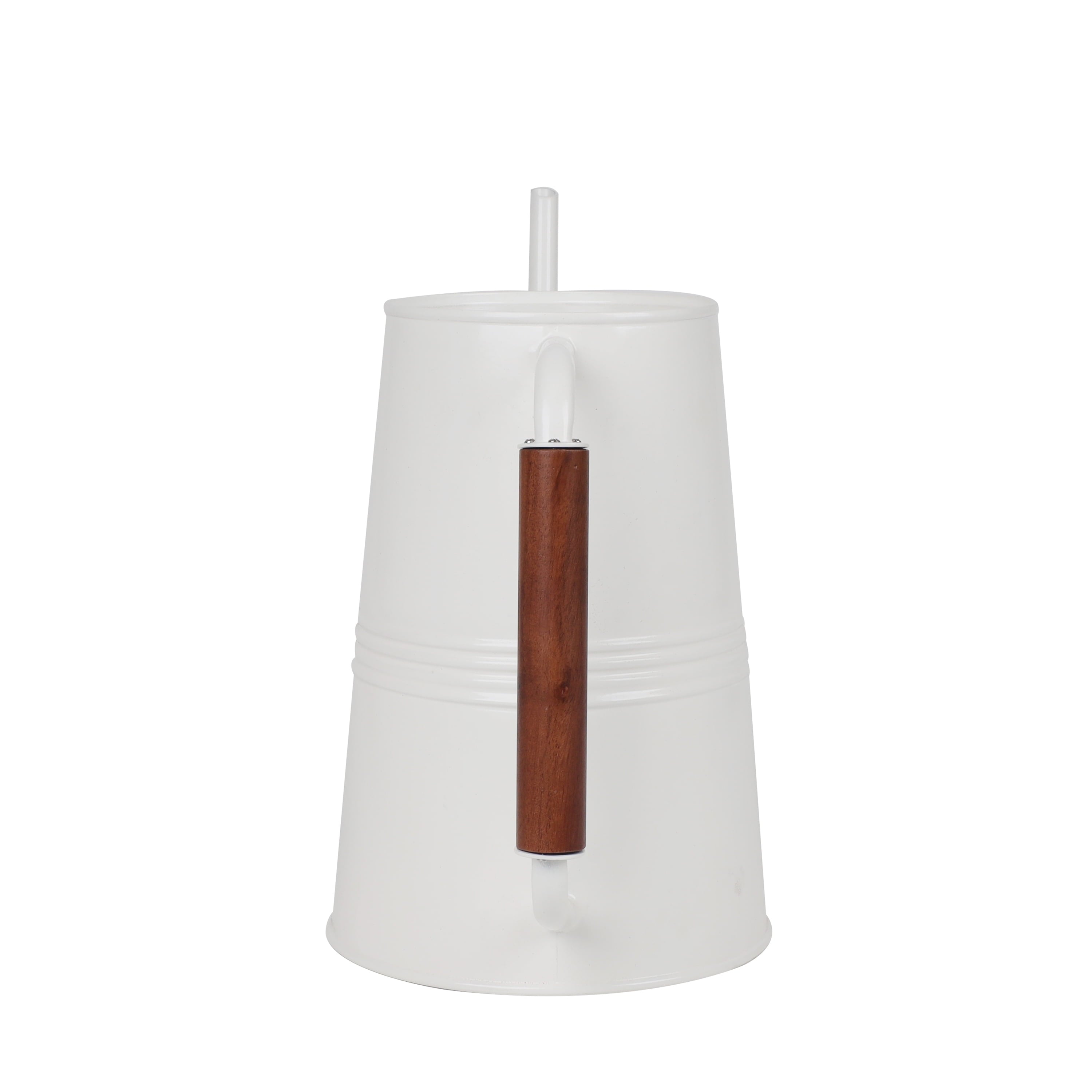 1-Gallon Metal Watering Can, White - Image 4