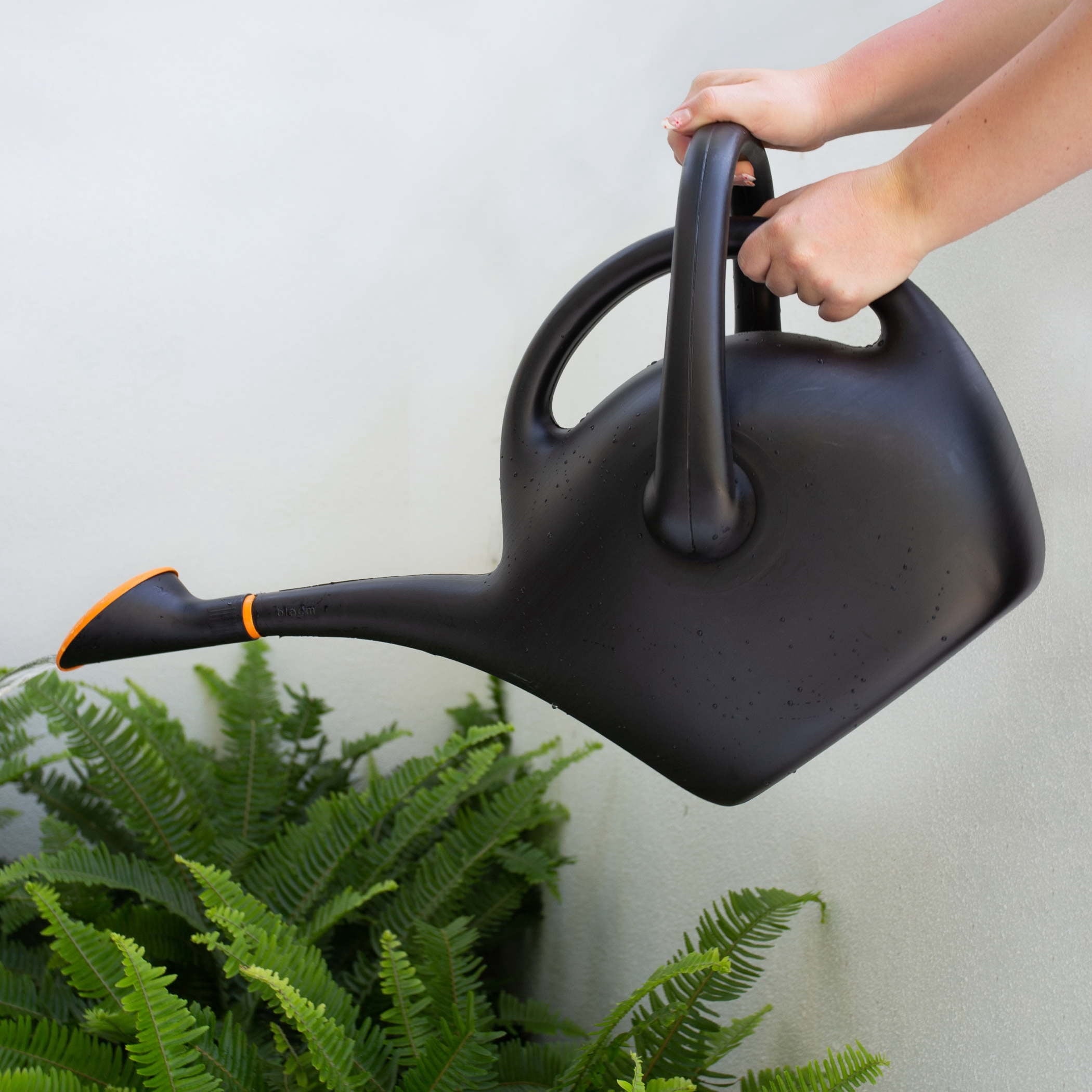 Easy Pour 2.6 Gallon (333 Fl Oz) Black Watering Can with Durable Construction, Dual Handles - Image 2