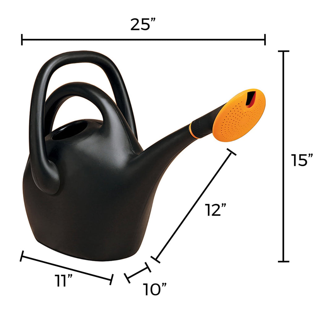 Easy Pour 2.6 Gallon (333 Fl Oz) Black Watering Can with Durable Construction, Dual Handles - Image 4